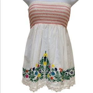 Vintage Guess Strapless Top M Embroidered Boho
